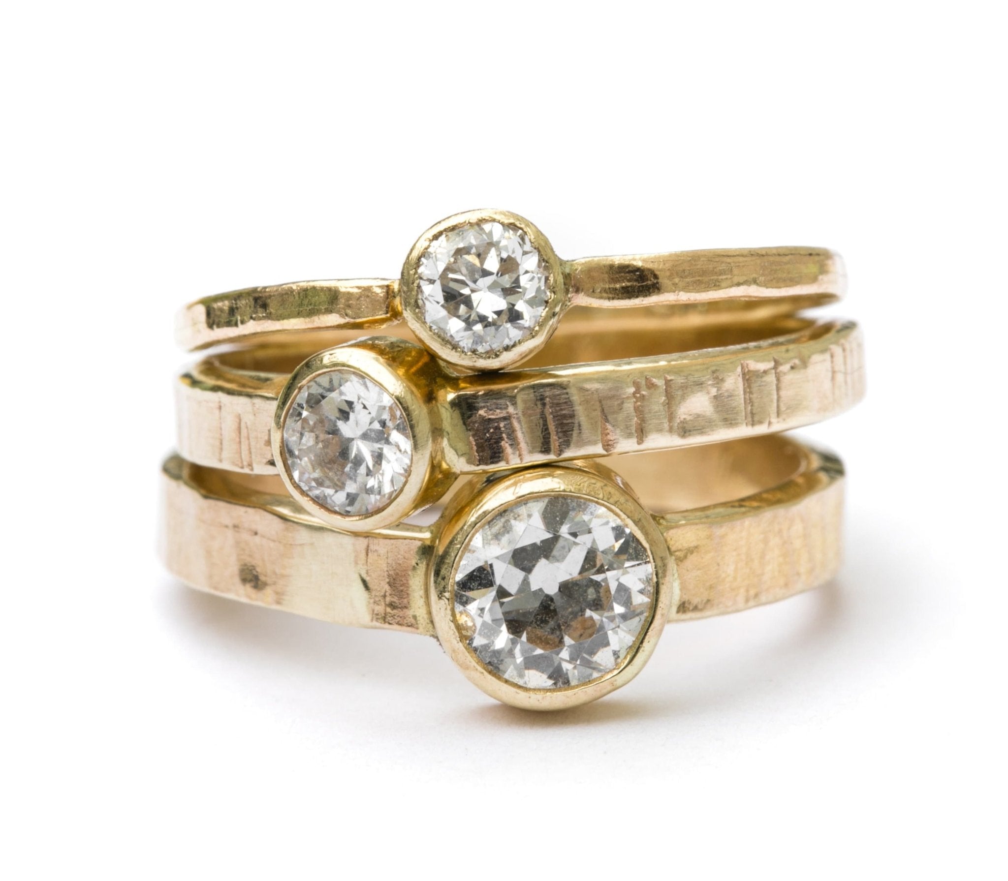Old Mine Cut Diamond Stacking Rings - MTD