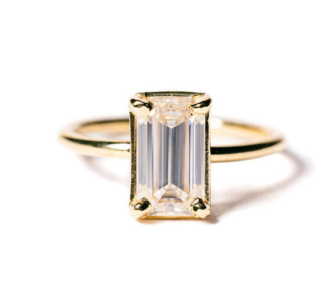 Moonbeam 2ct Elongated Rectangle Moissanite Ready to Ship - MTD