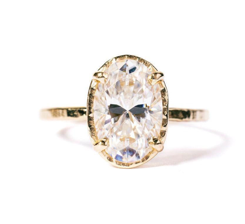 Madeline | 3.5ct Elongated Oval Moissanite Engagement Ring - MTD