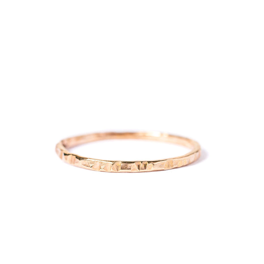 Nest Hammered Thin Wedding Stacking Ring - MTD
