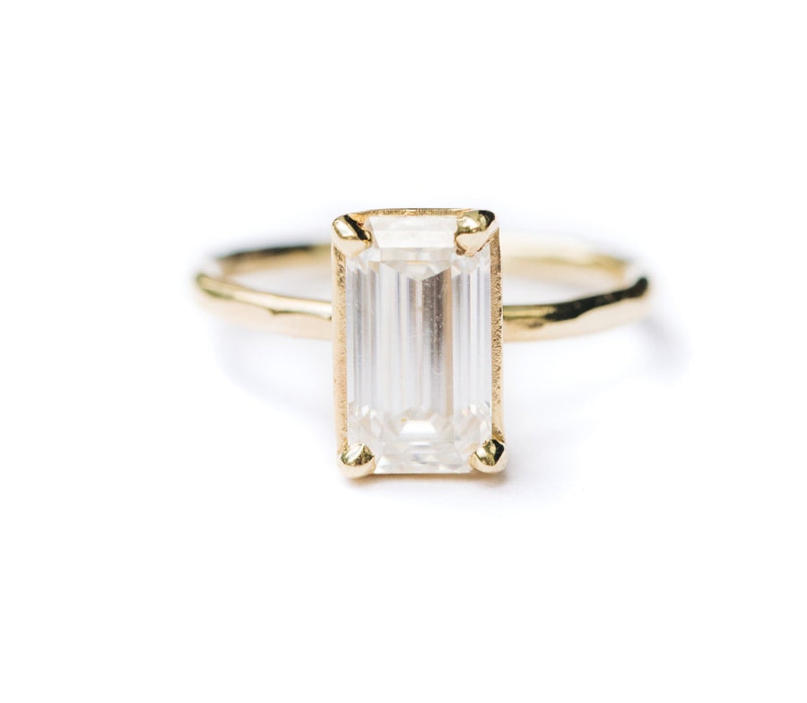 Moonbeam | Elongated Rectangle Moissanite Engagement Ring - MTD