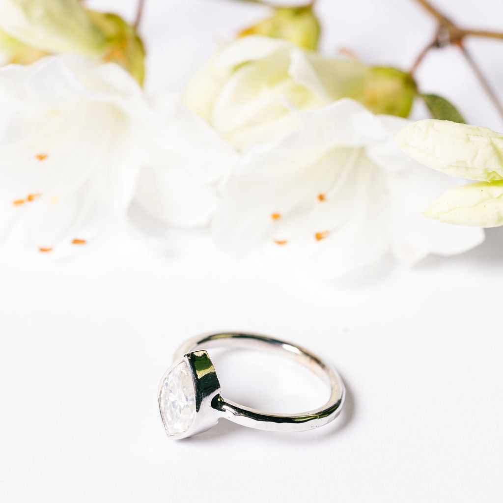 Moroccan Marquise Moissanite Engagement Ring MTD