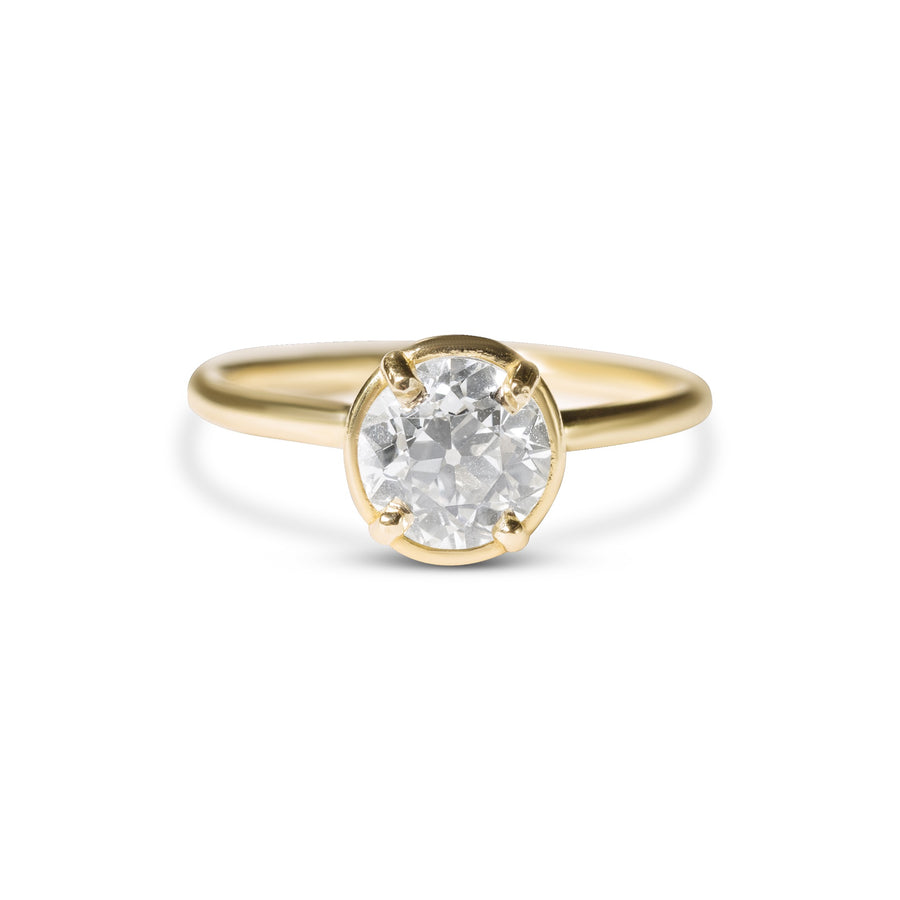 Old European Cut Diamond 1.32ct Elizabeth Setting Engagement Ring - MTD