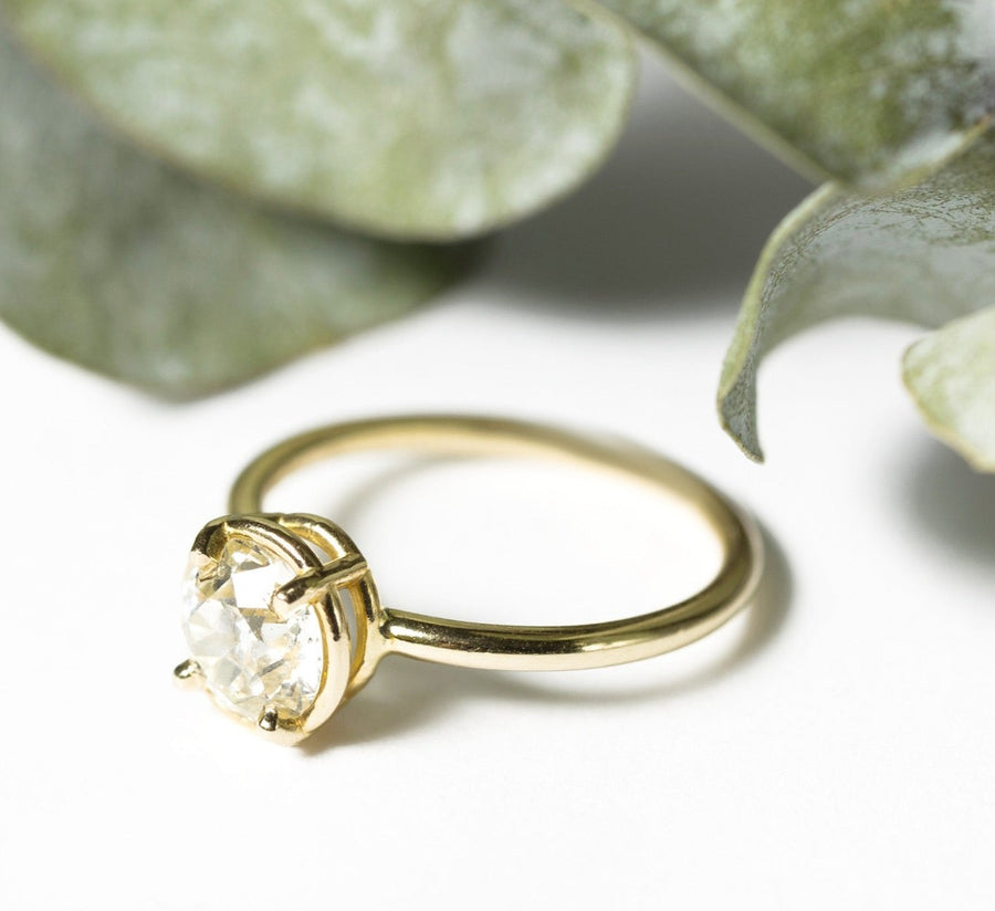 Old European Cut Diamond 1.32ct Elizabeth Setting Engagement Ring - MTD