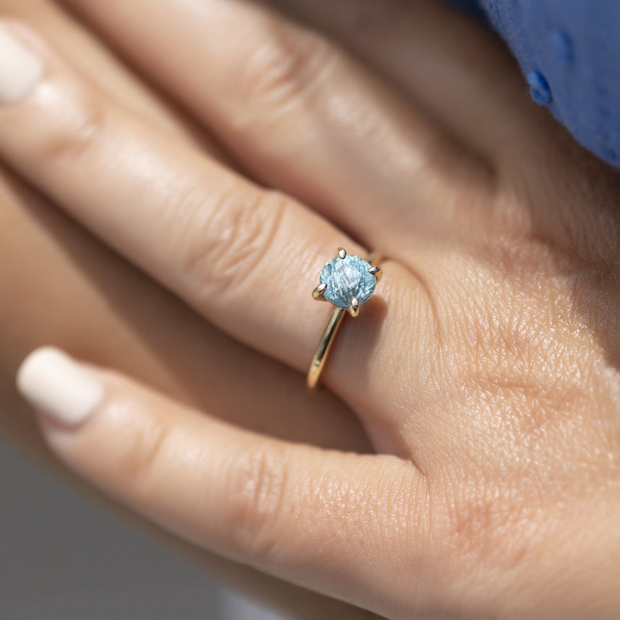 Montana Blue Sapphire 2ct Round In Claw Prong Ring - MTD