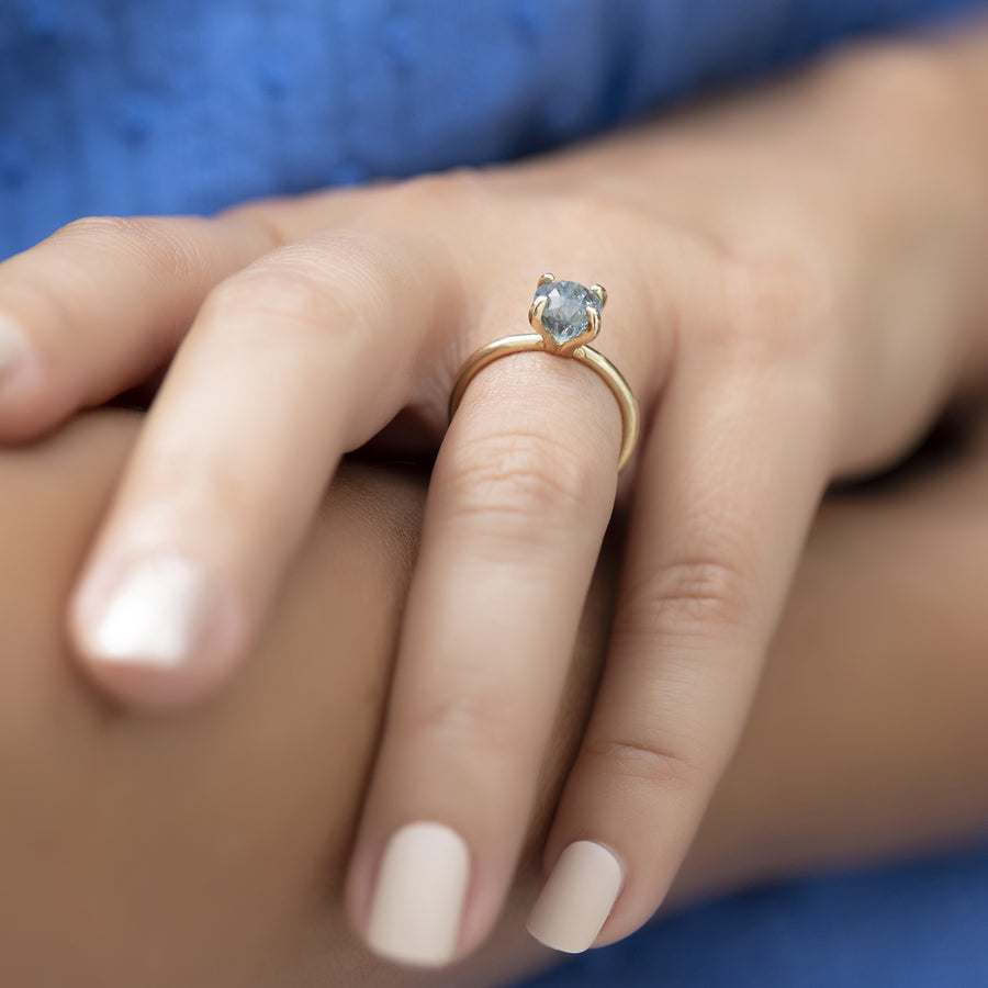 Montana Blue Sapphire 2ct Round In Claw Prong Ring - MTD