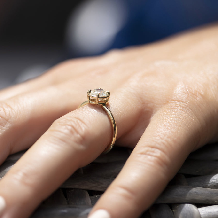 Old European Cut Diamond 1.32ct Elizabeth Setting Engagement Ring - MTD