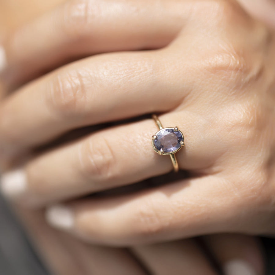 Lavender Sapphire Oval Engagement Ring - MTD