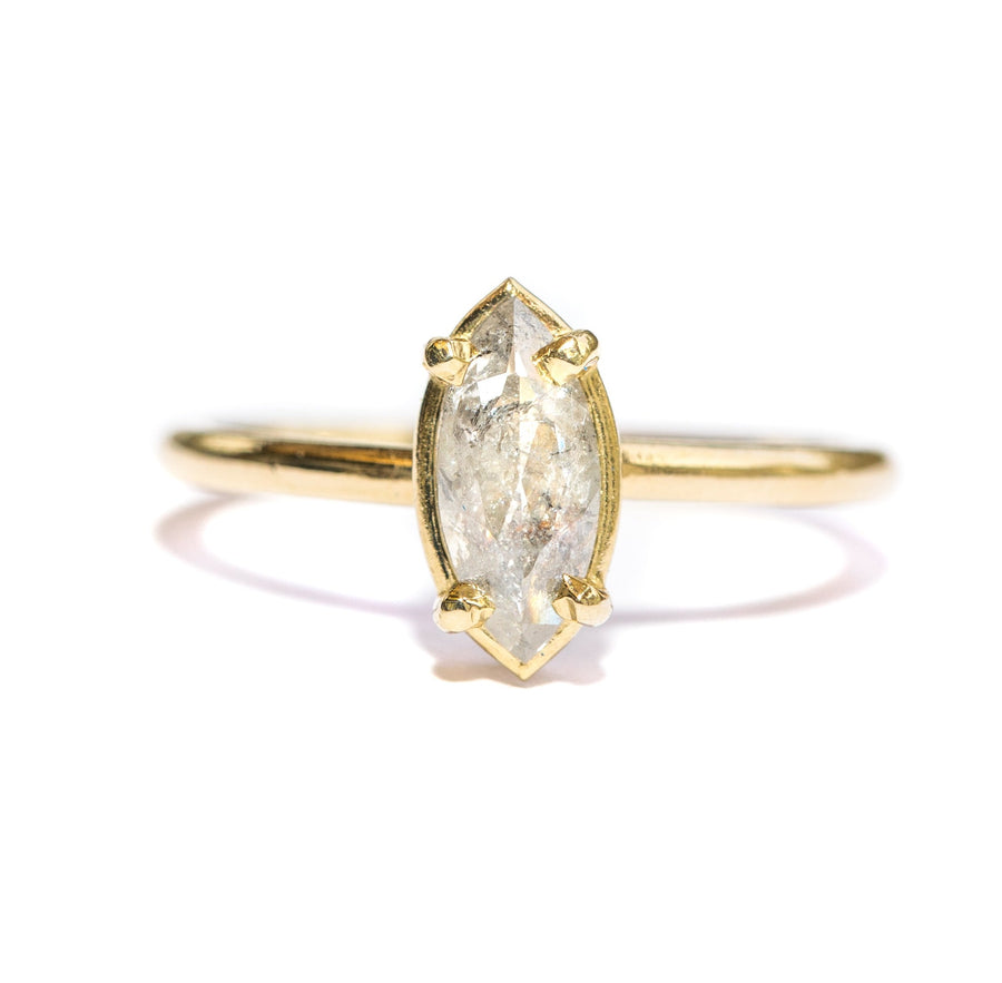Emmie  Marquise Salt and Pepper Diamond Engagement Ring - MTD