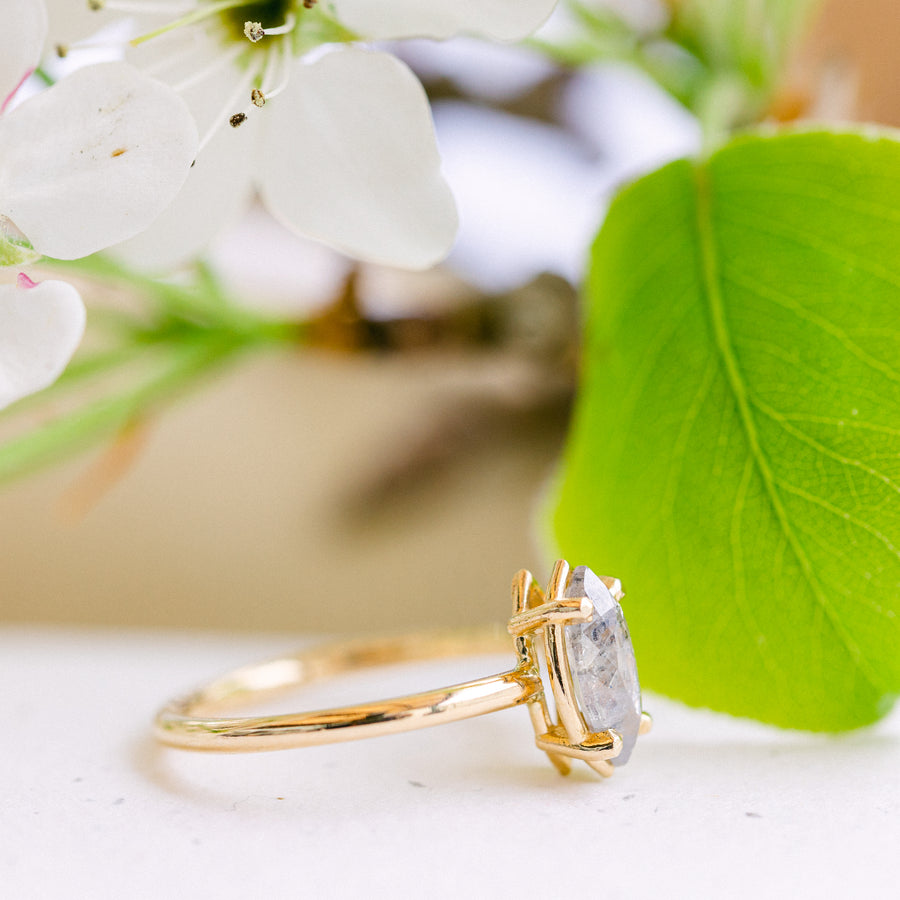 Emmie  Marquise Salt and Pepper Diamond Engagement Ring - MTD