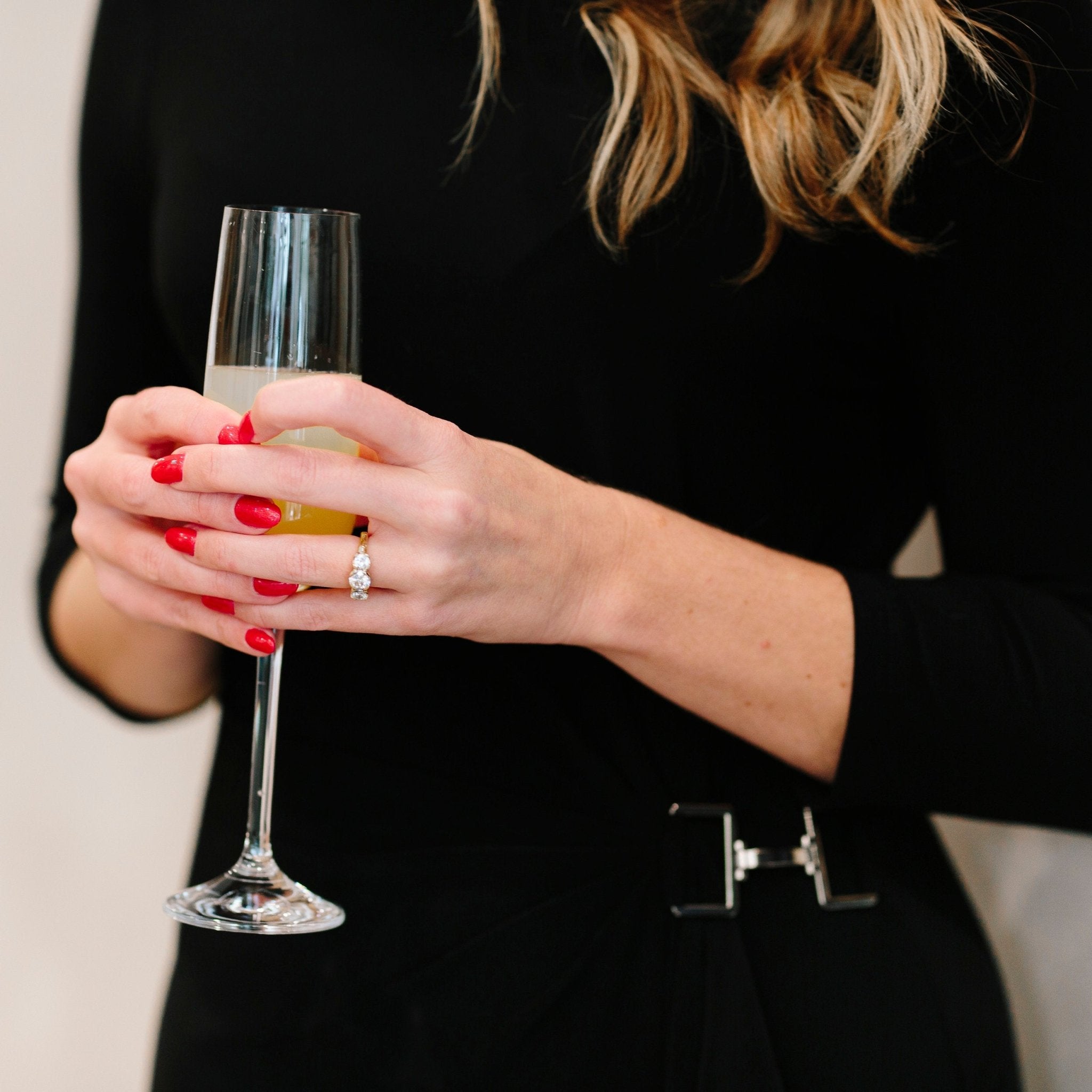 Three Stone Moissanite Engagement Ring | 18k Gold Engagement Ring - MTD