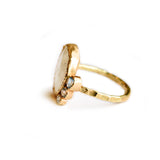 Reflecting Pool Moonstone| Organic Blue Gemstone Engagement Ring - Melissa Tyson Designs