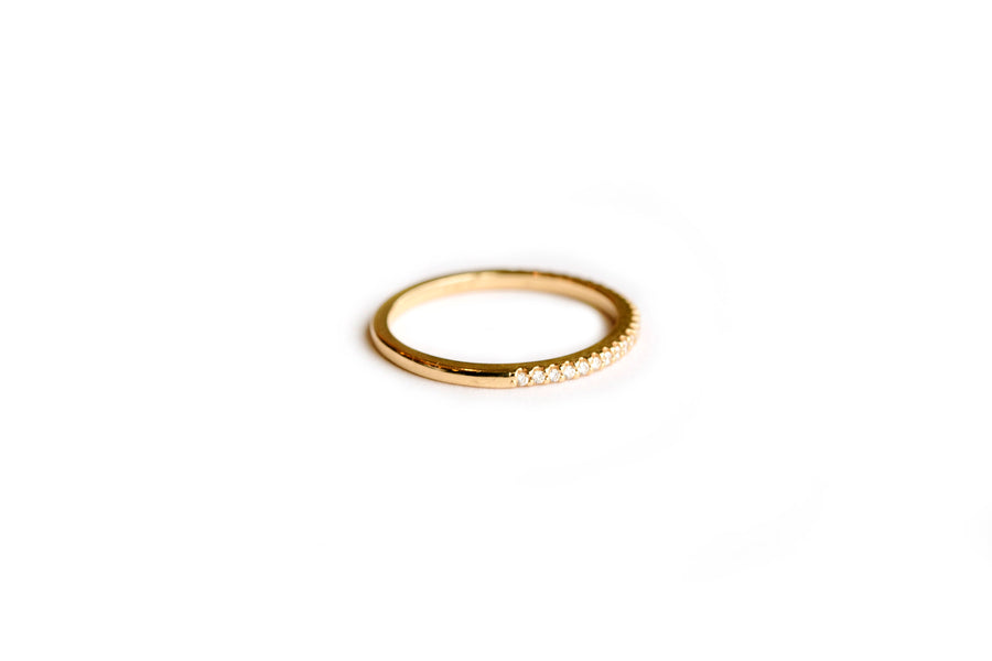 Promise | Thin Diamond 14k Gold Wedding Band - Melissa Tyson Designs
