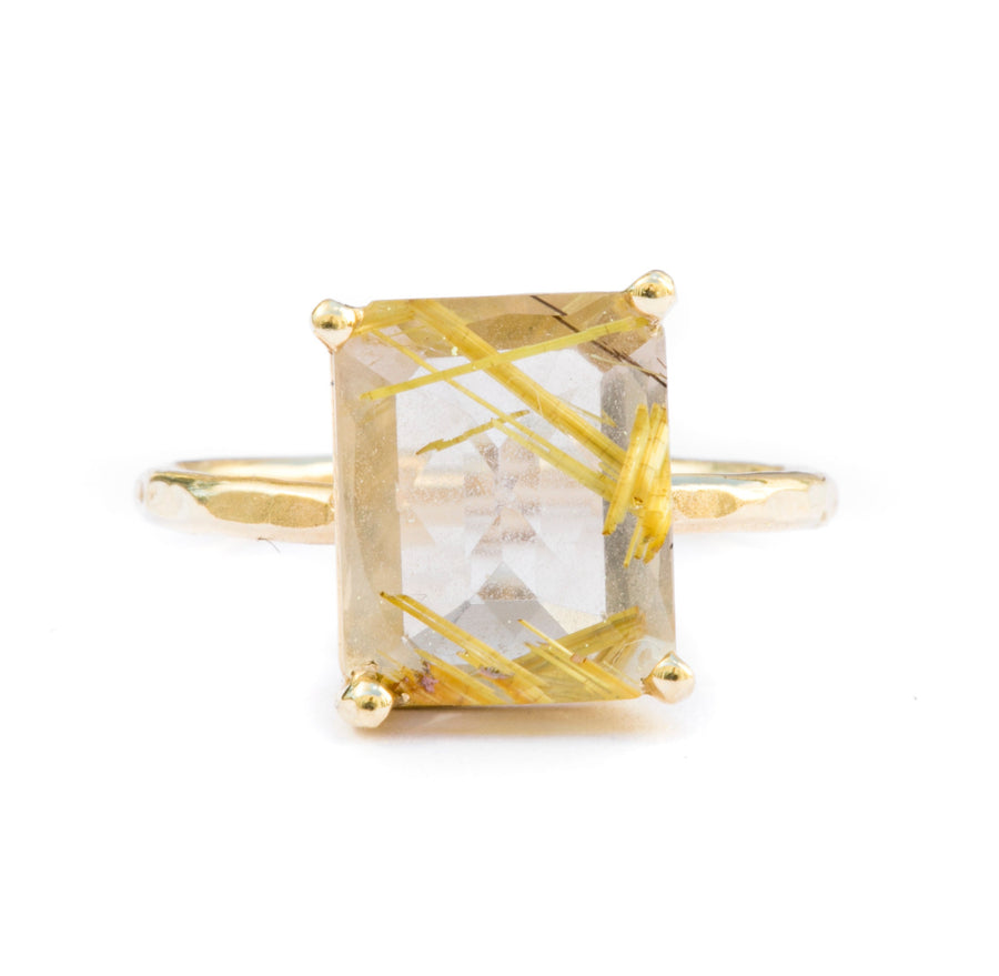 Golden Rutilated Quartz Ring - Melissa Tyson Designs