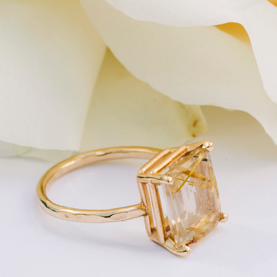 Golden Rutilated Quartz Ring - Melissa Tyson Designs