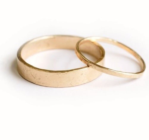 Terrain Hammered Wedding Band Set - MTD
