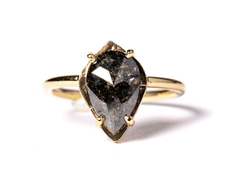 Melanie | 2.02ct Pear Dark Galaxy Salt and Pepper Diamond - MTD