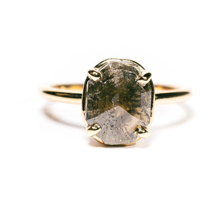 Nicci Octagon Salt and Pepper Diamond Engagement Ring - MTD