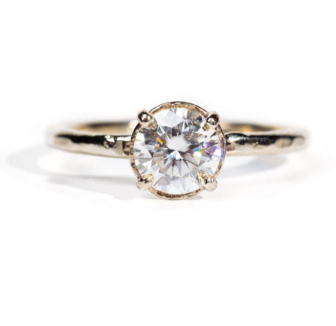 Taylor in 14k White Gold 1ct Round Engagement Ring - MTD