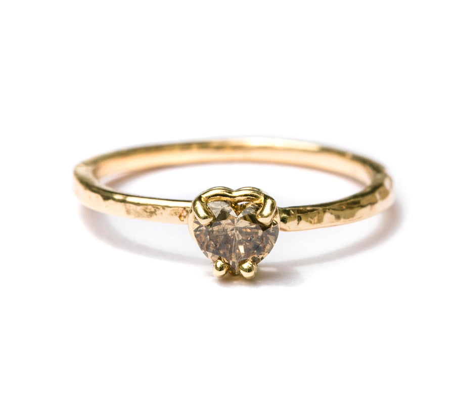Champagne Heart Diamond Ring - Melissa Tyson Designs