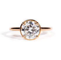 2ct Round Brilliant Cut Moissanite 14k Rose Gold Engagement Ring - MTD