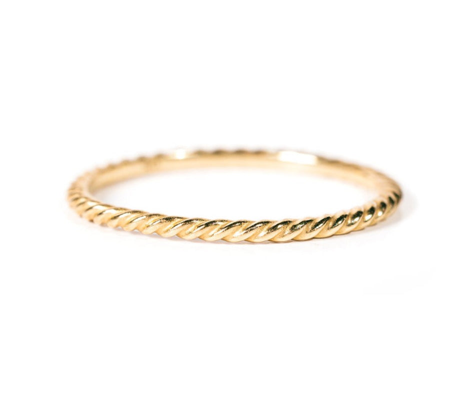 Rope Ring Twisted Thin Stacking Wedding Band - MTD