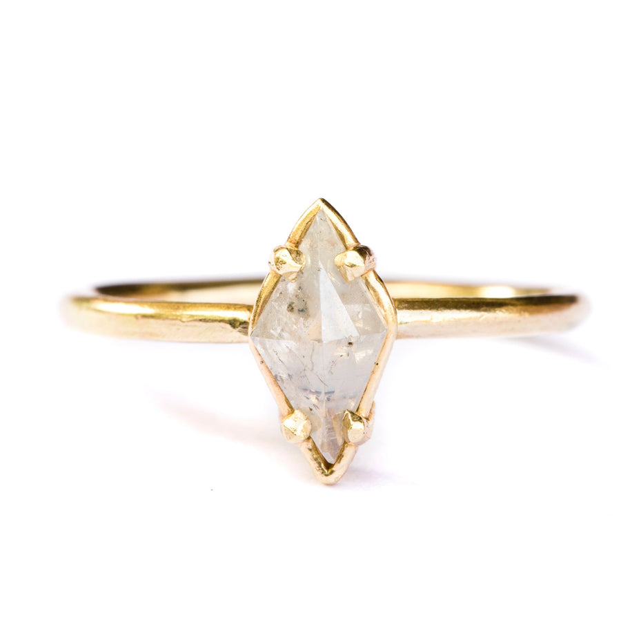 Flying | Kite Diamond Rose Cut Light Gray Icy Engagement Ring - MTD