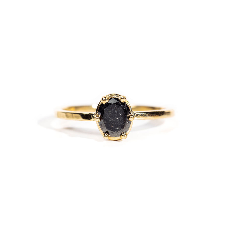 Black Dot Diamond Engagement Ring - MTD