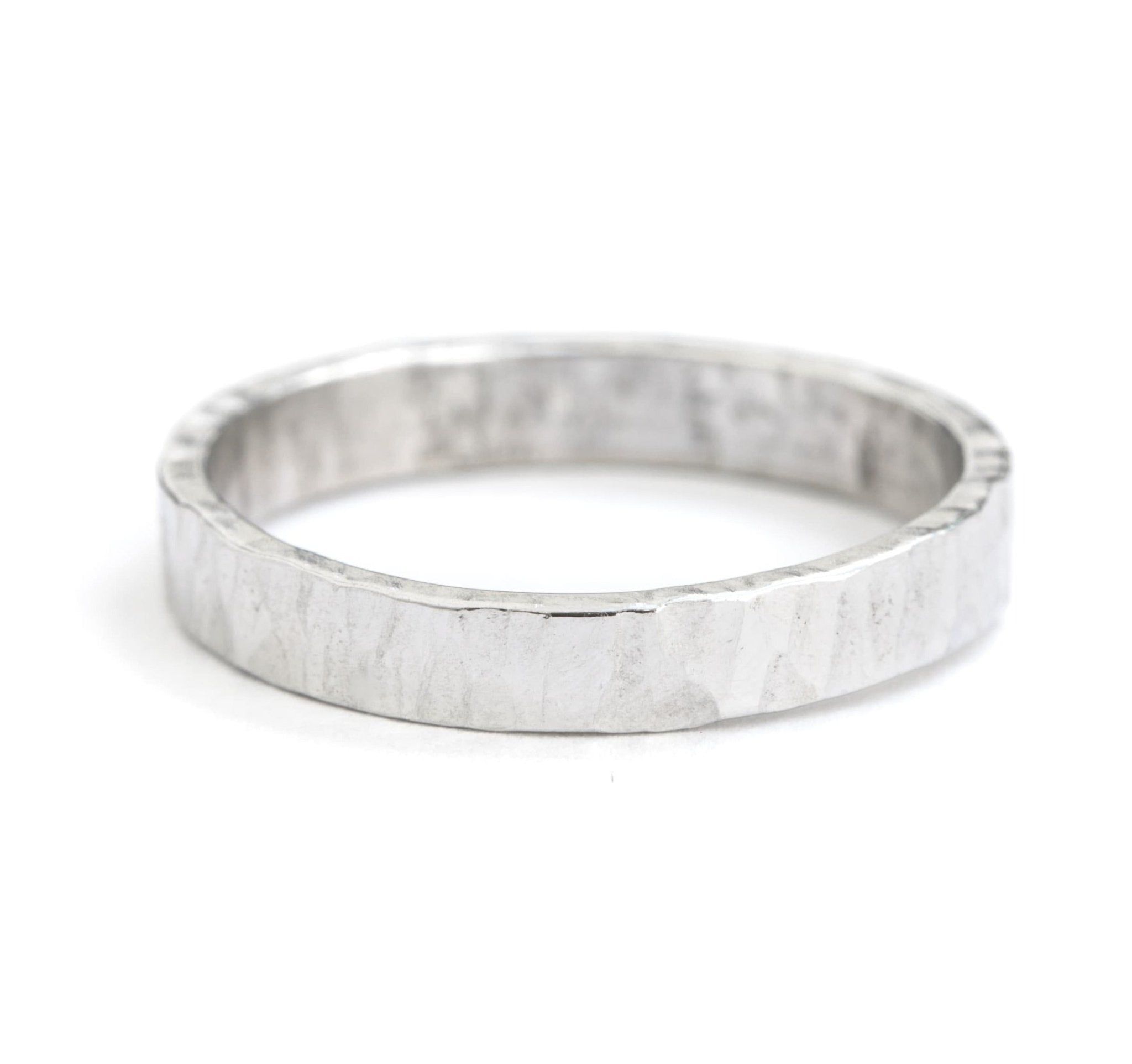 White Birch | Hammered Mens Wedding Band - MTD