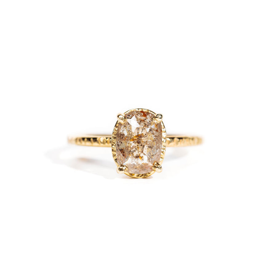 Zion Oval Salt and Pepper Diamond Engagement Ring - MTD