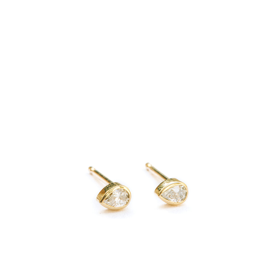 Tiny Pear Diamond Studs - MTD