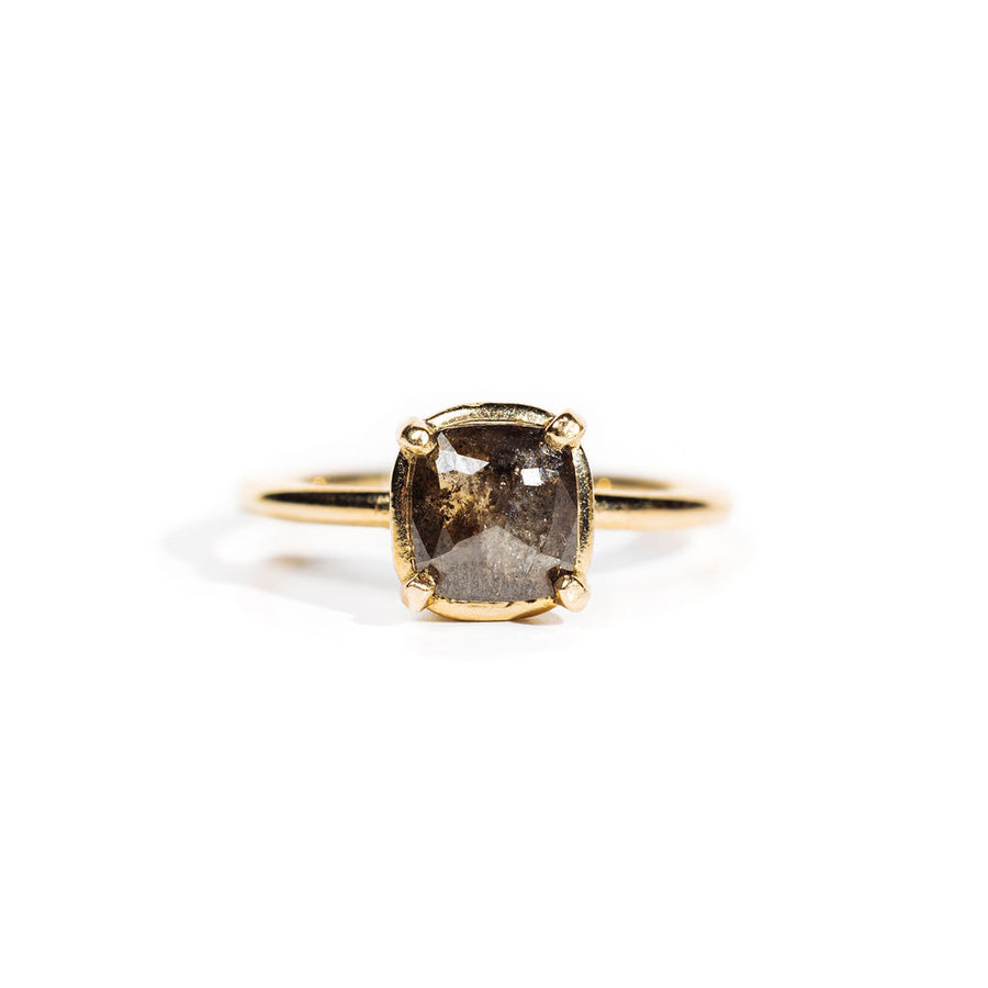 Donatella Cushion Salt and Pepper Diamond Engagement Ring - MTD