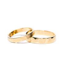 Hammered Wedding Band Set Flat Lands - MTD
