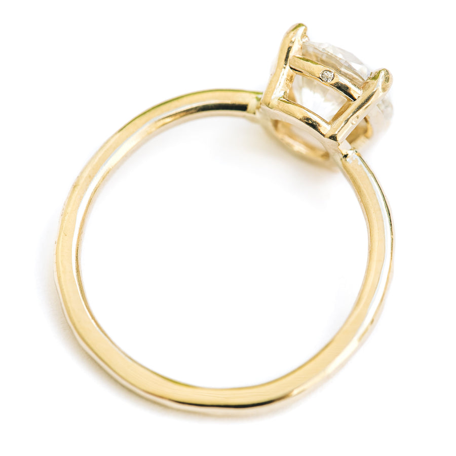 Treasure 2 | 2ct Round Diamond Engagement Ring Hammered Band - MTD
