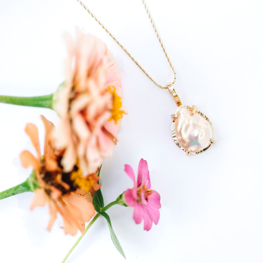 The Aloha Necklace - Pink Keshi Pearl Necklace - MTD