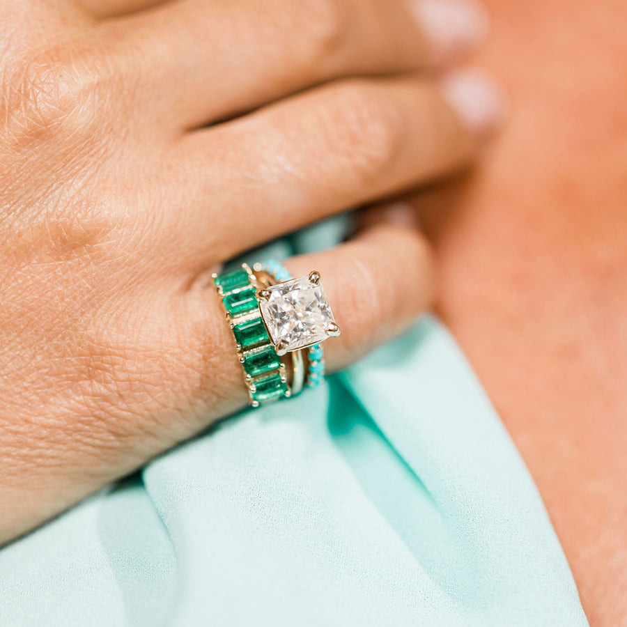 Tosca Square Radiant Cut Moissanite 3ct Engagement Ring - MTD