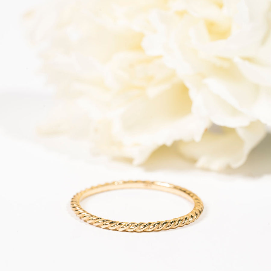 Rope Ring Twisted Thin Stacking Wedding Band - MTD