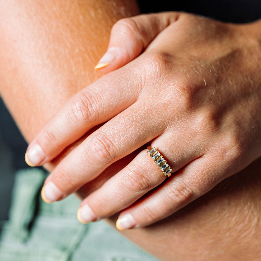 Emerald Horizons Emerald Cut Wedding Band - MTD