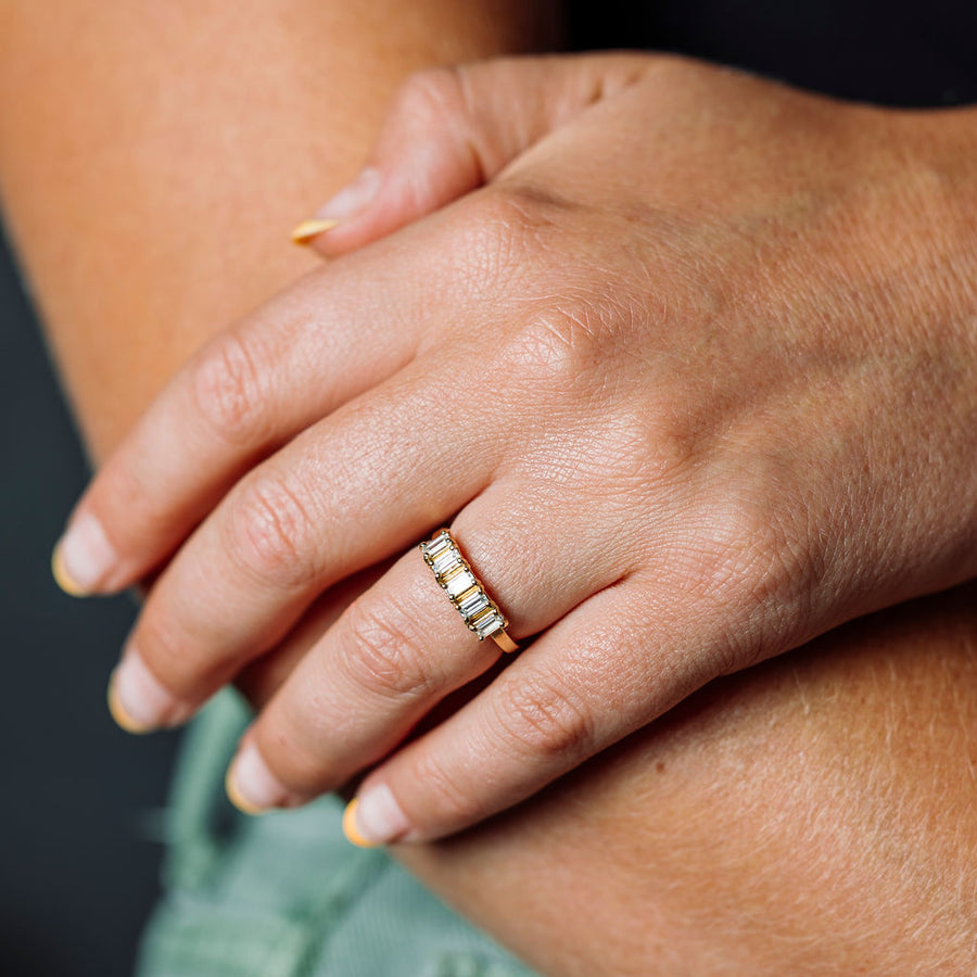 Emerald Horizons Emerald Cut Wedding Band - MTD