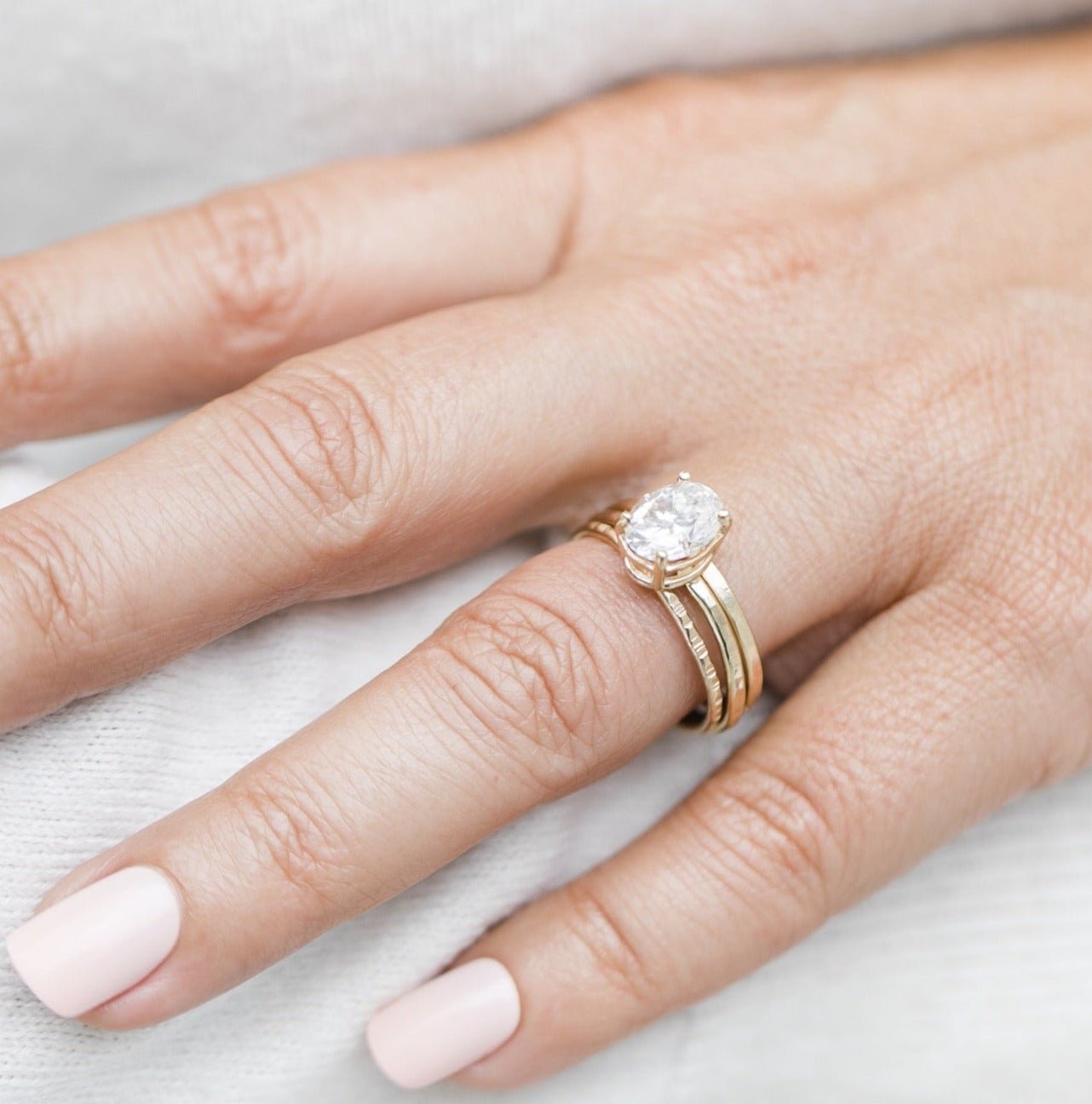 Rose Gold Ring Stacking Engagement And Wedding Rings Abela Oval