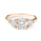 Nadia | 3 Stone Diamond Engagement Ring 14k Recycled Yellow Gold - MTD