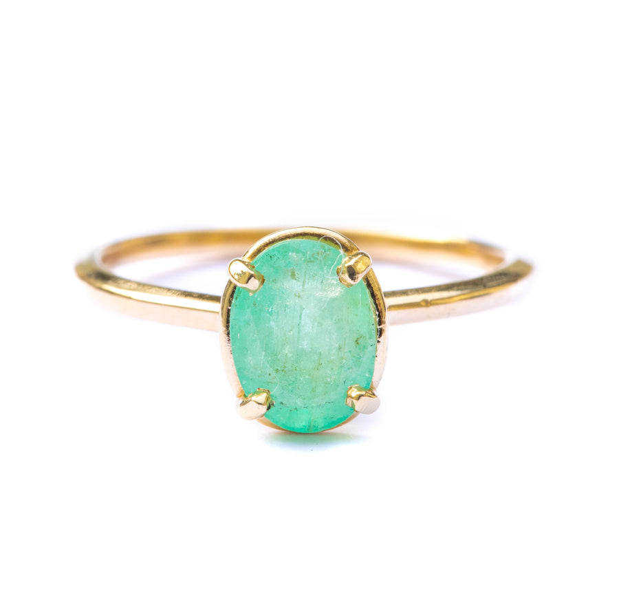 Natural emerald and diamonds engagement ring, elvish nature inspired gold  ring / Undina | Eden Garden Jewelry™