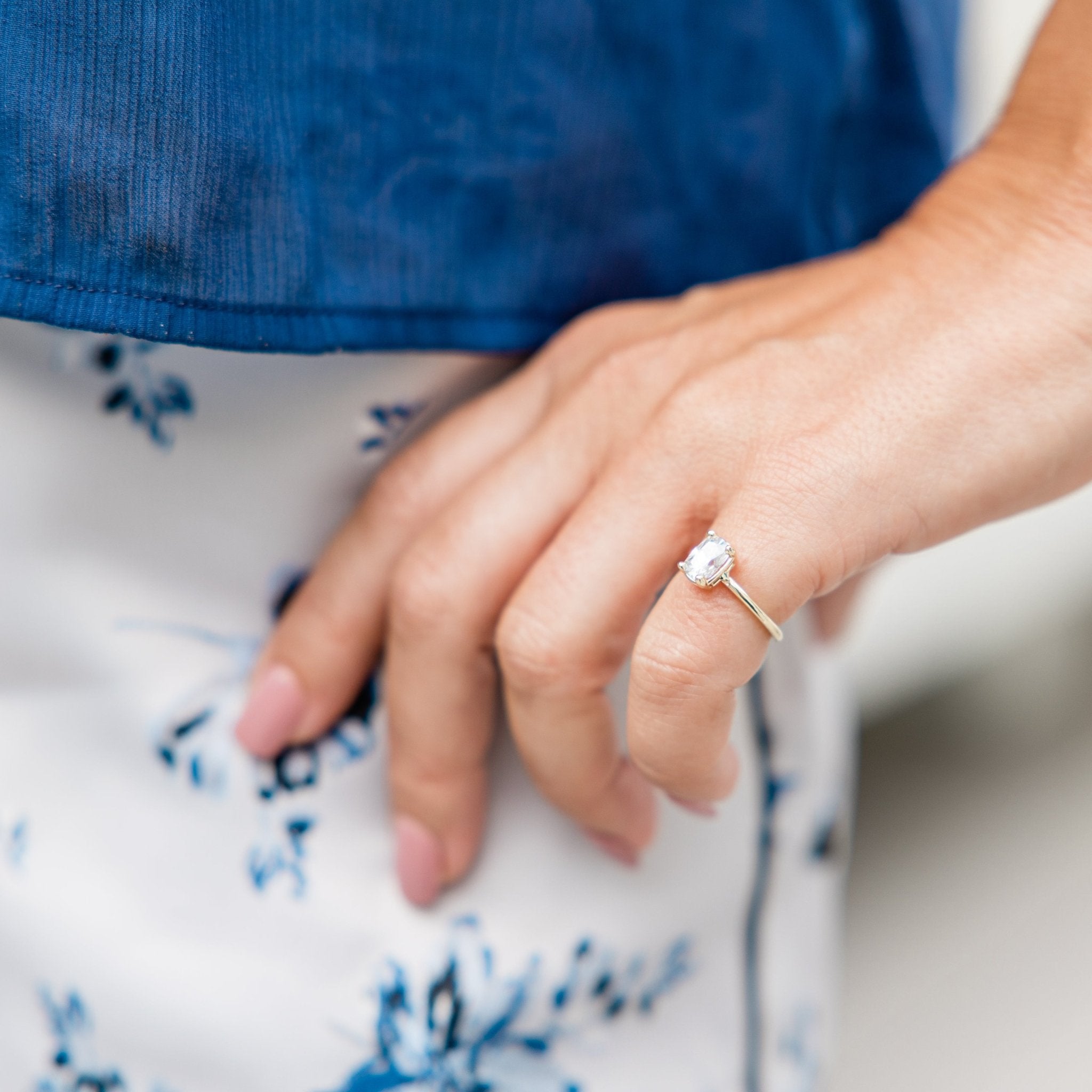 Stacia Elongated Cushion Cut Moissanite Engagement Ring - MTD