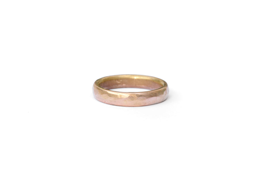 Clay Men's Hammered Wedding Band | Hammered 14k Rose Gold Mens Band - Melissa Tyson Designs
