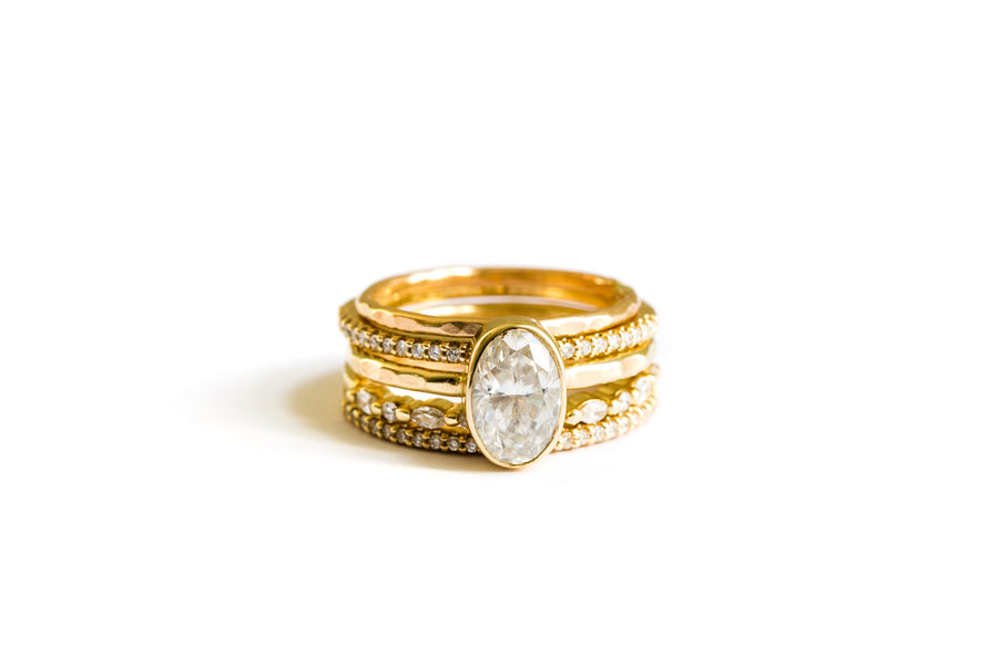 Lara Elongated Moissanite Oval Engagement Ring - Melissa Tyson Designs
