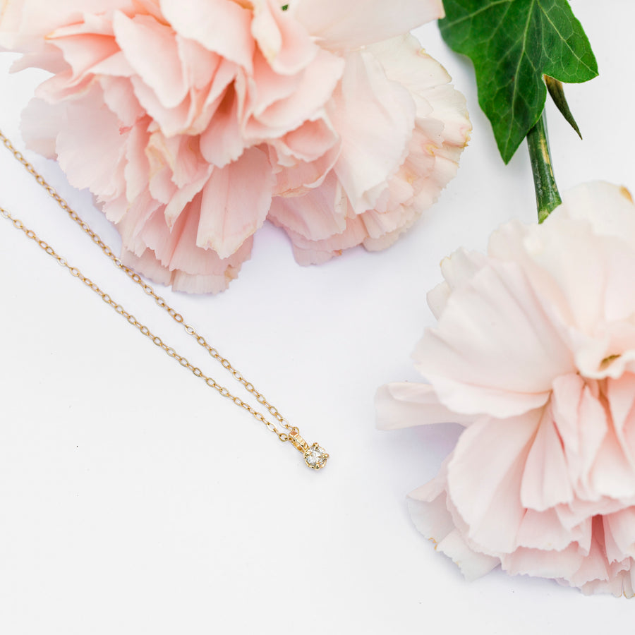 Sweet Tiny Diamond Necklace | Hammered Gold Diamond Pendant - Melissa Tyson Designs