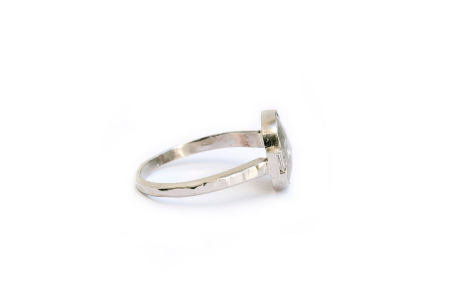 Salt and Pepper Three Diamond Engagement Ring | MTD