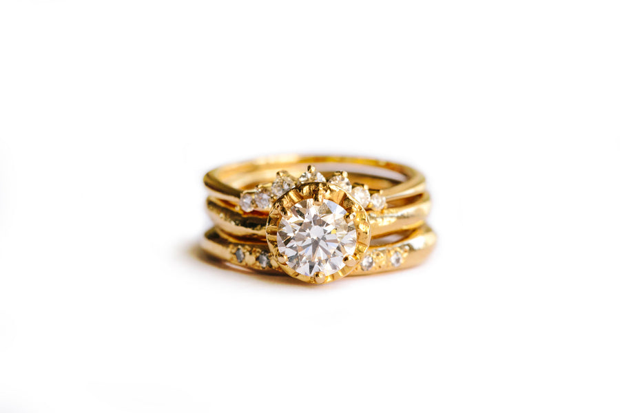 Leo Diamond Stacking Engagement Ring Set - Melissa Tyson Designs