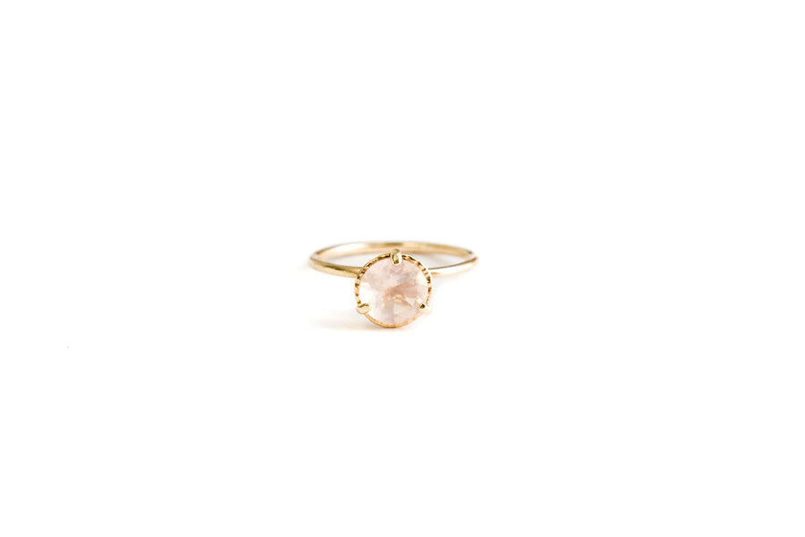 Sweet Pink Rose Quartz Engagement Ring - Melissa Tyson Designs