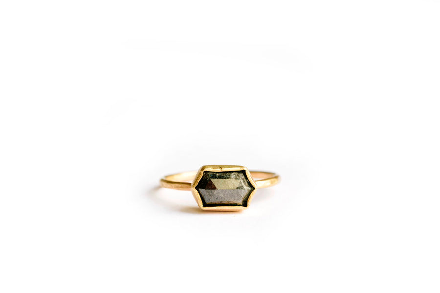 Hexagon Gray Engagement Ring | Gray Diamond Engagement Ring - Melissa Tyson Designs